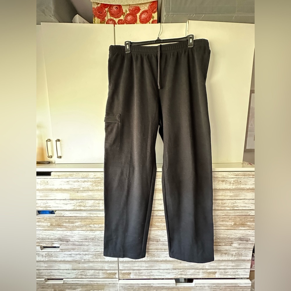 🖤 Tek Gear XXL Tall Black Fleece Lined Cargo Sweatpants Men’s
